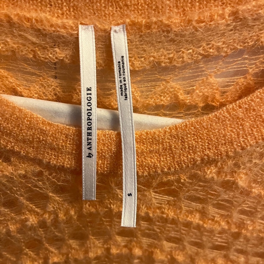 Anthropologie Tangerine Lace Sweater - Picture 3 of 5